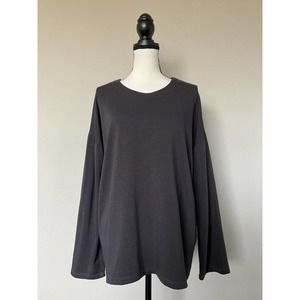 Filosofia Sz Large Charcoal Gray Tencel Organic Cotton Pullover Top Leganlook